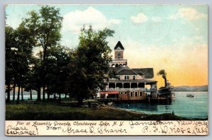 New York Postcard - Pier Assembly Grounds - Chautauqua Lake - 1907