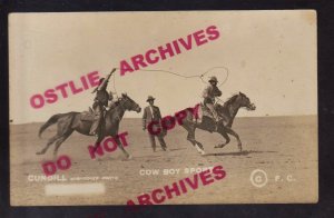 Timber Lake SOUTH DAKOTA RPPC c1910 COWBOYS Lasso Cowboy FRANK CUNDILL Rodeo SD