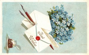 Vintage Postcard 1910's Best Wishes Greetings Card Special Day Celebration