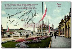 Old Postcard Ghent Court & # 1913 39honneur with the English and French sections