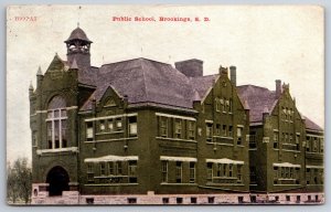 Brookings South Dakota~Public School Building~Cupola~1908 Postcard