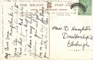 Postcard C-1910 UK Early Aviation British union Jack Woolstone TR24-518