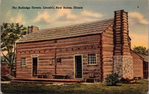 The Rutledge Tavern Lincoln's New Salem IL Postcard PC29