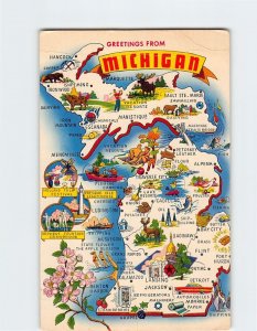 Postcard Greetings From Michigan USA