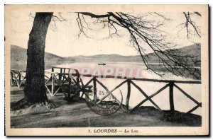 Old Postcard Lourdes Lake