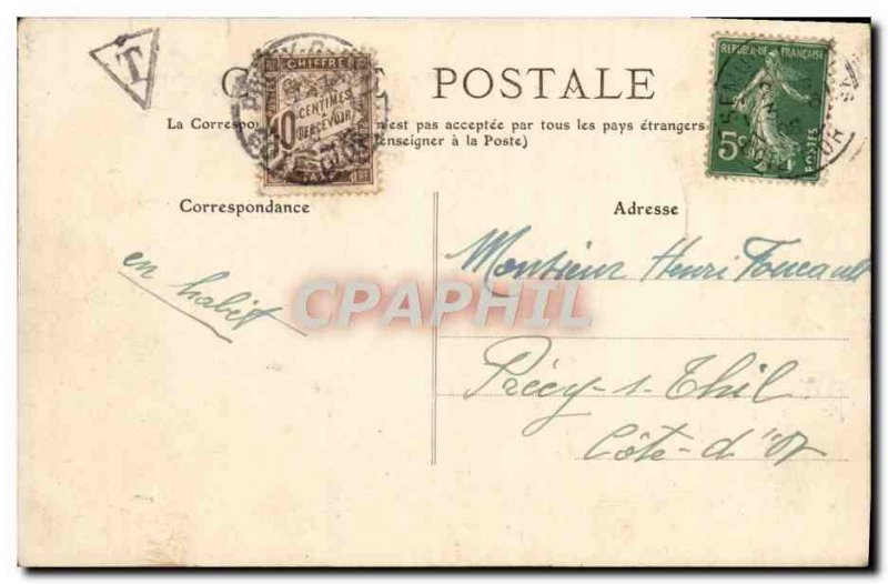 Old Postcard Avallon Les Terreaux De La Petite Porte and La Tour Gaujard