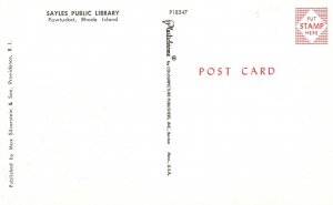 Sayles Public Library Pawtucket Rhode Island R.I. Vintage Postcard