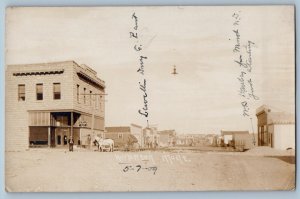 Harlowton Montana MT Postcard RPPC Photo Patterson Hat Horse Carriage Dirt Road