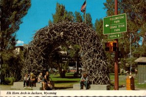 Wyoming Jackson Elk Horn Arch At Entrance Of Town Square