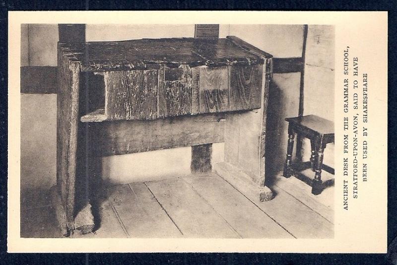 Shakespeare's School Desk Stratford-on-Avon unused c1920's