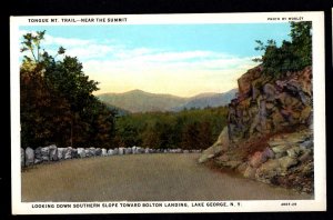 NY LAKE GEORGE Tongue Mt. Trail near the Summit toward Bolton Landing ~ WB