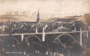 BERN SWITZERLAND mit den ALPEN REAL PHOTO POSTCARD 1922