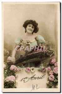 Old Postcard Fantaisie Poisson April 1st
