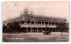 RPPC BULAWAYO, Zimbabwe ~ Street Scene GRAND HOTEL circa 1910s  Postcard