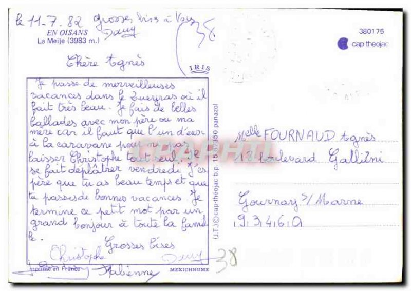 Postcard Modern Oisans Meije