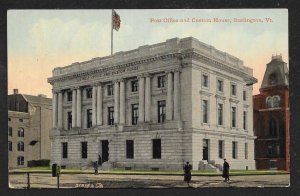 Post Office & Custom House Burlington VT Used c1914