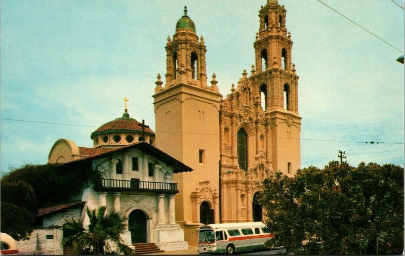 Mission San Francisco Asis Dolores CA California Old Bus VTG Postcard UNP Unused 