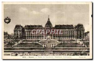 Old Postcard Palais Du Commerce Trade Center Rennes