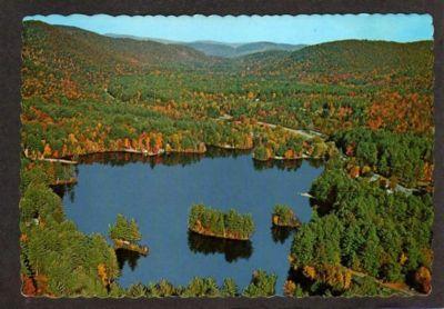 NY Aerial Lake Vanare ADIRONDACKS NEW YORK Postcard PC