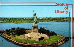 Statue Liberty Island New York NY Harbor Postcard VTG UNP Vintage Unused Chrome 