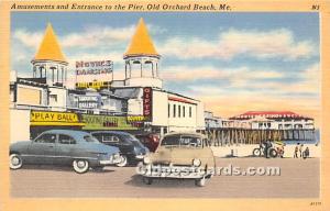 Amusements and Entrance to the Pier Old Orchard Beach, Maine, ME, USA Unused 