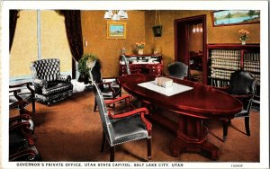 Governor’s Private Office Utah State Capitol Salt Lake Vintage Postcard UNP Vtg 