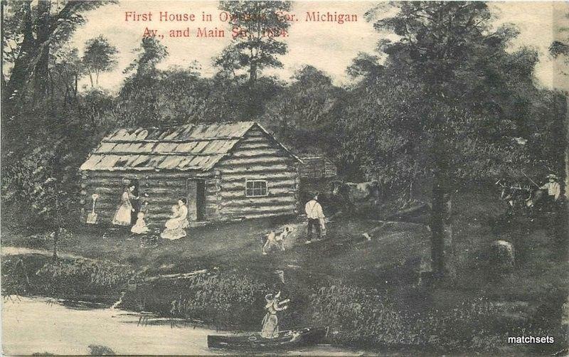 1908 Owosso Michigan First House Main Streets Fair postcard 3129