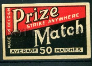 500563 BELGIUM PRIZE Vintage match label