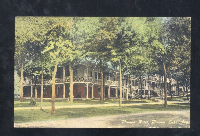 WINONA LAKE INDIANA WINONA HOTEL 1910 TO FORT WAYNE IND. VINTAGE POSTCARD