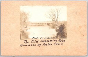 The Old Swimming Hole Lake Memories Recreation Real Photo RPPC Posted Postcard