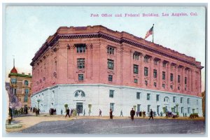Los Angeles California Postcard Post Office Federal Building Road c1910 Vintage