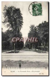 Old Postcard Reims walks Bass main Allee