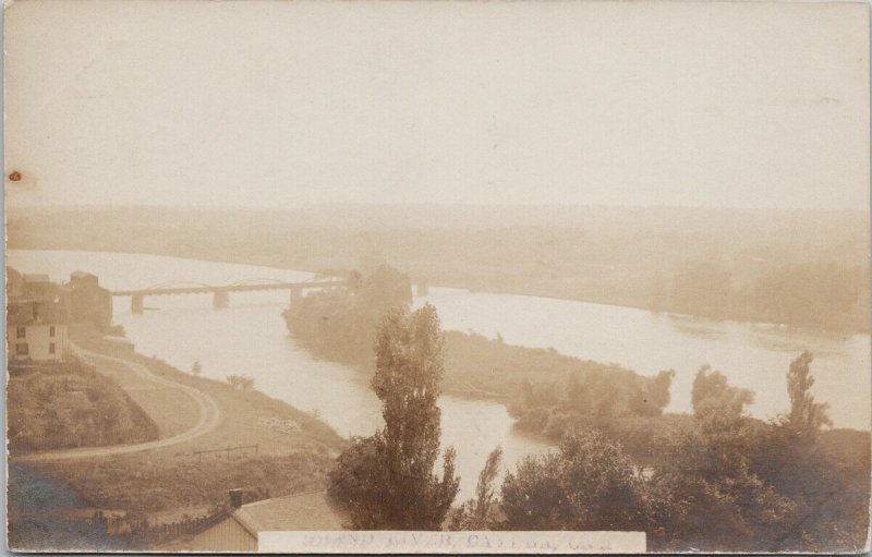 Grand River Cayuga ON Ontario Road Bridge c1906 RPPC Postcard F47