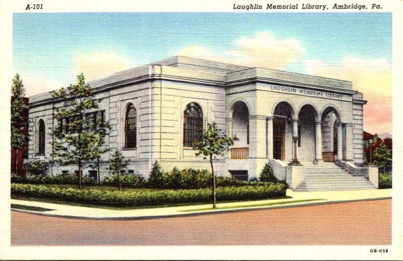 Pennsylvania Ambridge Laughlin Memorial Library Curteich