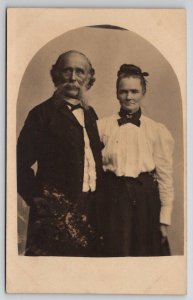 RPPC Older Couple Man With Burnside Full Beard Lovely Woman Postcard P26