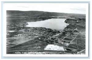 c1950's Aerial View Of Soap Lake Washington WA RPPC Photo Baugman Postcard 