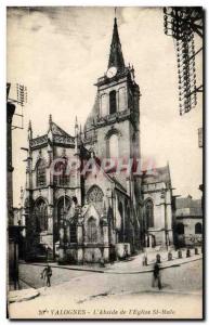 Old Postcard Valognes L & # 39Abside of St Malo & # 39Eglise