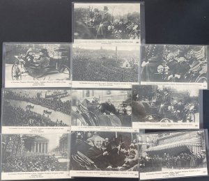 Mint France 10 Postcards RPPC Political President Woodrow Wilson In Paris 18 Set