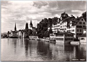 Schipfe Tauber Kinderwagen Zurich Switzerland Houses in the Riverbanks Postcard