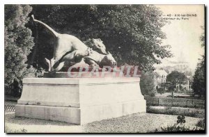 Old Postcard Aix les Bains Interior Park