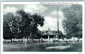 MAMMOTH SPRING, Arkansas AR   MAMMOTH SPRING BOYS CAMP Flag Raising Postcard