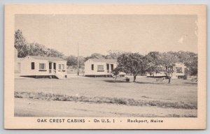 Rockport ME Oak Crest Cabins On US 1 Maine Postcard A32