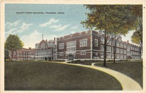 Toledo Ohio 1920s Postcard Scott High School