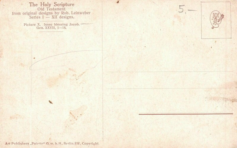 Vintage Postcard 1910's The Holy Scripture Old Testament Rob Leinweber Design