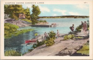 Camping Among Canada's Lakes Canada Unused SDC Postcard F91