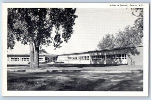 Scotia New York NY Postcard Lincoln School Building Trees 1940 Vintage Unposted