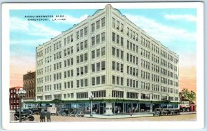 SHREVEPORT, Louisiana LA ~ RICOU BREWSTER BUILDING Street Scene c1920s Postcard