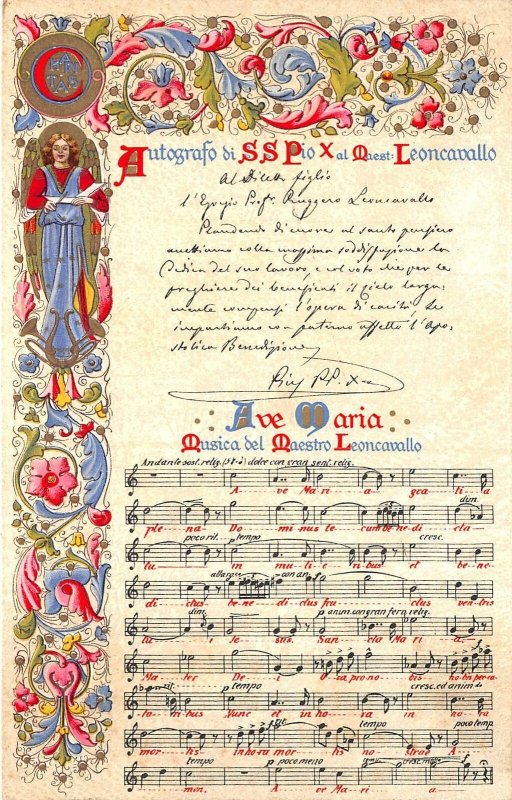Lot324 cartolina pro calabria Papa Pius X autograph people religious italy