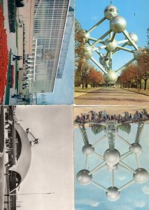 Pavillion USSR United Nations 1958 Exhibition Atomium 4x Postcard s