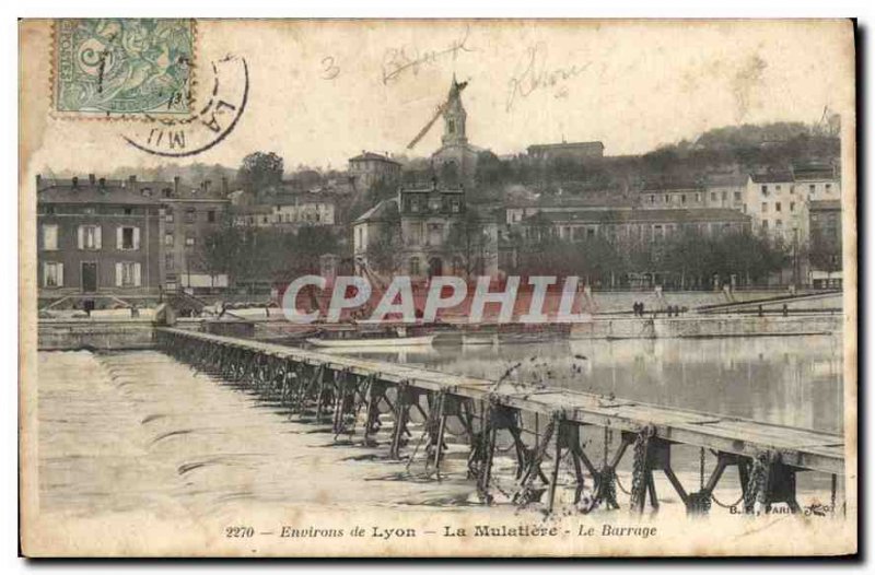 Old Postcard Environs de Lyon Mulatieve Dam